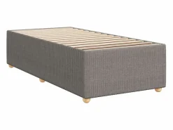 Clicnbuy Cama box spring con colchón tela gris taupe 90x190 cm Topo Sale