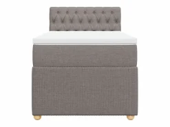 Cama box spring con colchón tela gris taupe 90x190 cm^Clicnbuy Best