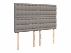 Clicnbuy Somier - 140X190Cm|Cama box spring con colchón tela gris taupe 140x190 cm