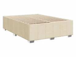 Clicnbuy Cama box spring con colchón tela color 160x200 cm Crema Clearance