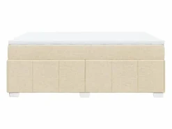 Clicnbuy Cama box spring con colchón tela color 160x200 cm Crema Clearance