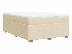 Clicnbuy Cama box spring con colchón tela color 160x200 cm Crema Clearance