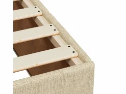 Clicnbuy Cama box spring con colchón tela color 160x200 cm Crema Clearance