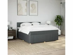 Clicnbuy Somier - 180X200Cm|Cama box spring con colchón tela oscuro 180x200 cm