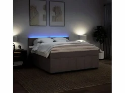 Clicnbuy Somier - 180X200Cm|Cama box spring con colchón tela gris taupe 180x200 cm