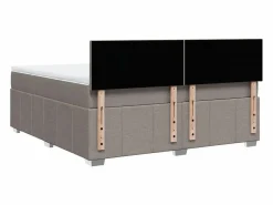 Clicnbuy Somier - 180X200Cm|Cama box spring con colchón tela gris taupe 180x200 cm