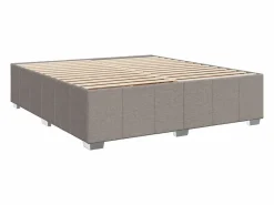 Clicnbuy Somier - 180X200Cm|Cama box spring con colchón tela gris taupe 180x200 cm