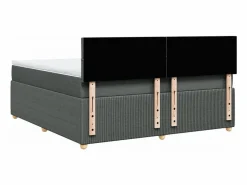 Clicnbuy Cama box spring con colchón tela oscuro 180x200 cm Gris Online