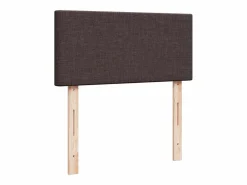 Clicnbuy Cama box spring con colchón tela marrón oscuro 90x190 cm Marru00f3n Outlet