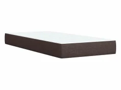 Clicnbuy Cama box spring con colchón tela marrón oscuro 90x190 cm Marru00f3n Outlet