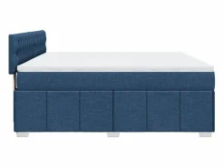 Clicnbuy Cama box spring con colchón tela 180x200 cm Azul