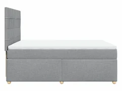Clicnbuy Cama box spring con colchón tela claro 160x200 cm Gris Best