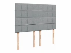 Clicnbuy Cama box spring con colchón tela claro 160x200 cm Gris Best