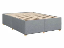 Clicnbuy Cama box spring con colchón tela claro 160x200 cm Gris Best