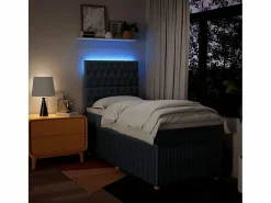 Clicnbuy Somier - 90X190Cm|Cama box spring con colchón tela 90x190 cm