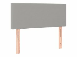 Clicnbuy Cama box spring con colchón y LED tela gris claro 120x190 cm New