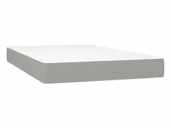 Clicnbuy Cama box spring con colchón y LED tela gris claro 120x190 cm New
