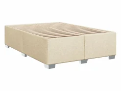 Clicnbuy Cama box spring con colchón tela color 160x200 cm Crema Sale