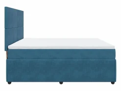 Clicnbuy Cama box spring con colchón terciopelo oscuro 180x200 cm Azul Outlet
