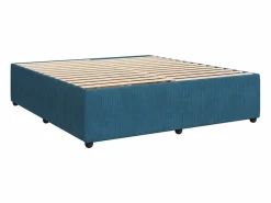 Clicnbuy Cama box spring con colchón terciopelo oscuro 180x200 cm Azul Outlet