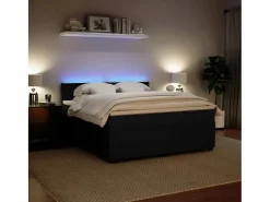 Clicnbuy Cama box spring con colchón terciopelo 180x200 cm Negro Hot