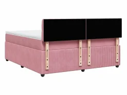 Clicnbuy Cama box spring con colchón terciopelo 180x200 cm Rosa Outlet