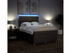 Clicnbuy Base De Cama De Láminas|Cama box spring con colchón tela gris taupe 140x200 cm
