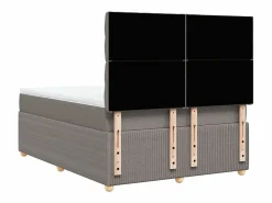 Clicnbuy Base De Cama De Láminas|Cama box spring con colchón tela gris taupe 140x200 cm