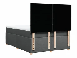 Clicnbuy Cama box spring con colchón tela oscuro 160x200 cm Gris Best