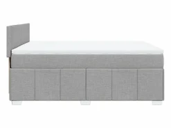 Clicnbuy Cama box spring con colchón tela claro 160x200 cm Gris Clearance