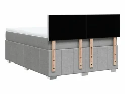 Clicnbuy Cama box spring con colchón tela claro 160x200 cm Gris Clearance