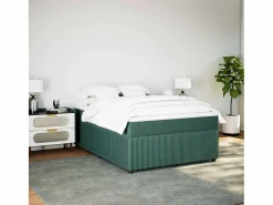 Clicnbuy Somier - 160X200Cm|Cama box spring con colchón terciopelo oscuro 160x200 cm