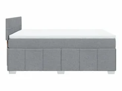 Clicnbuy Cama box spring con colchón tela claro 160x200 cm Gris New