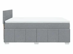 Clicnbuy Cama box spring con colchón tela claro 160x200 cm Gris New