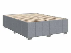 Clicnbuy Cama box spring con colchón tela claro 160x200 cm Gris New