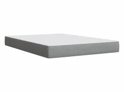 Clicnbuy Cama box spring con colchón tela claro 160x200 cm Gris New