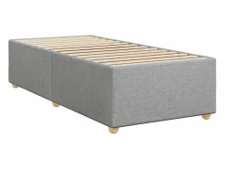 Cama box spring con colchón tela claro 80x200 cm ES786435 Gris Sale