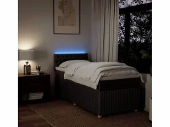 Clicnbuy Cama box spring con colchón tela marrón oscuro 80x200 cm Marru00f3n Sale