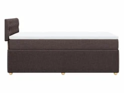 Clicnbuy Cama box spring con colchón tela marrón oscuro 80x200 cm Marru00f3n Sale