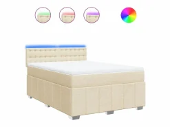 Cama box spring con colchón tela color 160x200 cm^Clicnbuy Outlet