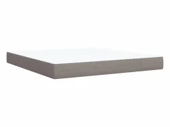 Clicnbuy Somier - 180X200Cm|Cama box spring con colchón tela gris taupe 180x200 cm