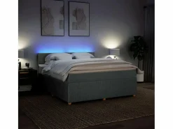 Cama box spring con colchón tela oscuro 180x200 cm^Clicnbuy New