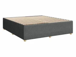 Cama box spring con colchón tela oscuro 180x200 cm^Clicnbuy New