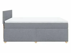 Clicnbuy Somier - 160X200Cm|Cama box spring con colchón tela claro 160x200 cm