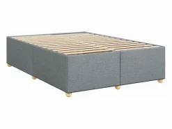 Clicnbuy Somier - 160X200Cm|Cama box spring con colchón tela claro 160x200 cm