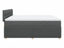 Cama box spring con colchón tela oscuro 180x200 cm^Clicnbuy Discount