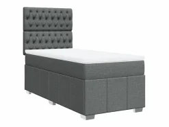 Cama box spring con colchón tela oscuro 90x190 cm^Clicnbuy Sale