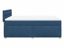 Clicnbuy Cama box spring con colchón tela 160x200 cm Azul New