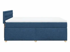 Clicnbuy Cama box spring con colchón tela 160x200 cm Azul New