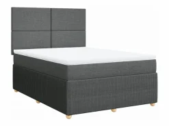 Clicnbuy Somier - 160X200Cm|Cama box spring con colchón tela oscuro 160x200 cm